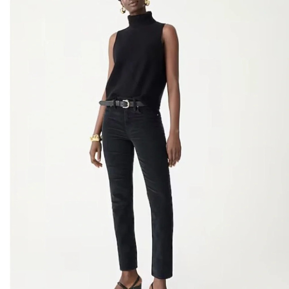 NWT J Crew Pants Women’s Vintage Slim Straight Black Corduroy Pants Sz 30 Petite - Picture 1 of 3